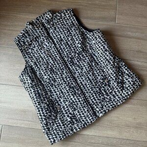 Allison Daley Black/White Pattern Zip-Up Vest – Women’s 18W